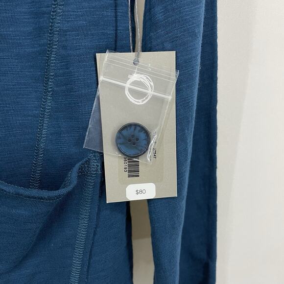 Habitat Clothes To Live in Size M Pocket Cardigan Top Baltic Teal Blue Lagenlook - Picture 8 of 9